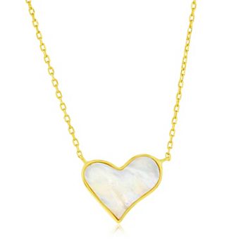 Argento Bella Sterling Silver Mother-Of-Pearl Heart Necklace