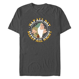 Disney's Snow White And The Seven Dwarfs Sleepy Nap All Day Sleep All Night Men's Graphic Tee