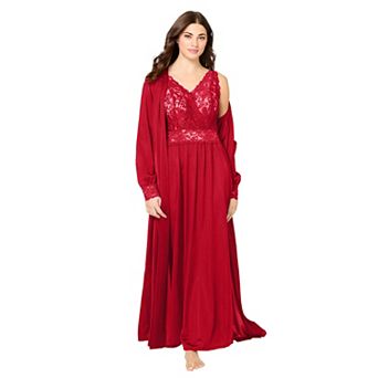 Amoureuse Plus Size Peignoir 2 pc Tricot Gown & Robe