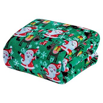 Holiday Splendor Collection Microplush Throw Blanket (50" x 60") - Jolly Old St Nick