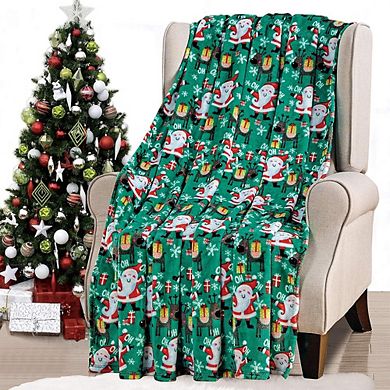 Holiday Splendor Collection Microplush Throw Blanket (50" x 60") - Jolly Old St Nick