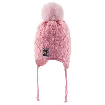 Infant & Toddler Knitted Winter Beanie with Furry Lined Earflaps For Girls