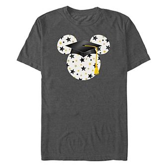 Disney's Mickey Mouse Star Filled Graduation Cap Men's Graphic Tee