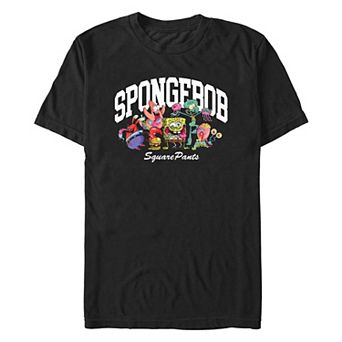 Men's Nickelodeon SpongeBob SquarePants Crazy Character Group Graphic Tee