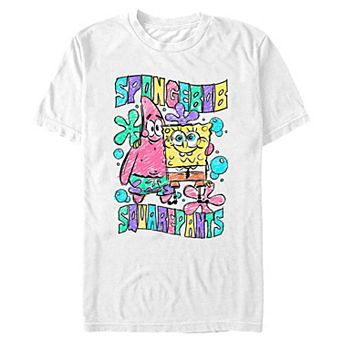 Men's Nickelodeon SpongeBob SquarePants And Patrick Chalk Draw Graphic Tee