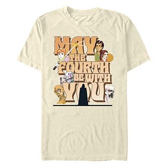 Men's Star Wars May The Fourth Be With You Vintage Style Graphic Tee