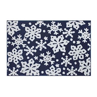 St. Nicholas Square® Supersoft Snowflakes Runner or Throw Rug
