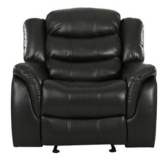 Merax Classic Design Recliner, Black Berry PU Upholstery Recliner, Glider Recliner