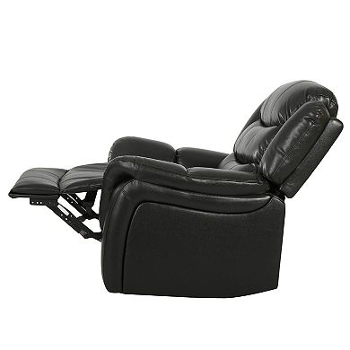 Merax Classic Design Recliner, Black Berry PU Upholstery Recliner, Glider Recliner