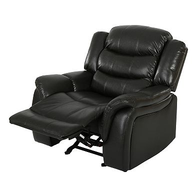 Merax Classic Design Recliner, Black Berry PU Upholstery Recliner, Glider Recliner