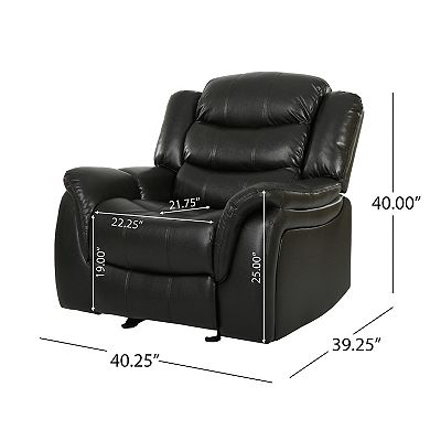 Merax Classic Design Recliner, Black Berry PU Upholstery Recliner, Glider Recliner