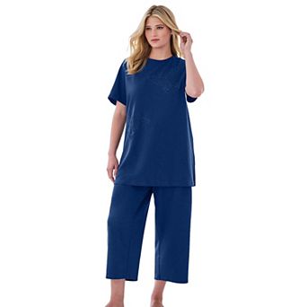 Dreams & Co. Plus Size Dreams & Co 2 pc Applique Capri