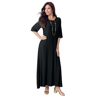 Roaman's Women's Plus Size High Low Jersey Maxi Dress