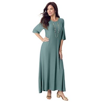 Roaman's Women's Plus Size High Low Jersey Maxi Dress