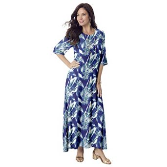 Roaman's Women's Plus Size High Low Jersey Maxi Dress