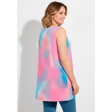 Woman Within Plus Size Notch Swing Tunic