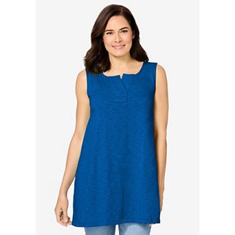 Woman Within Plus Size Notch Swing Tunic