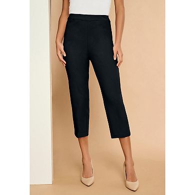 Roaman's Women's Plus Size Plus Size Bend Over Capri Pant