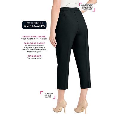Roaman's Women's Plus Size Bend Over Capri Pant
