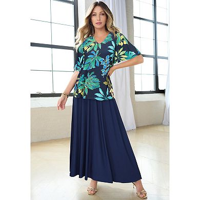 Roaman's Women's Plus Size Flutter Sleeve Ultrasmooth Fabric Tee