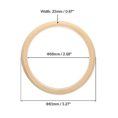 Wooden Bangle Bracelet, 10Pcs Log Retro Macrame Rings, Unfinished Smooth Wood Circle for Crafts