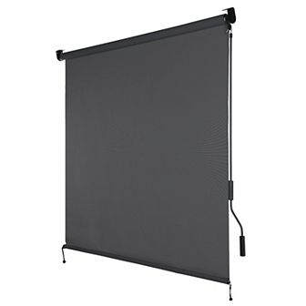 Aoodor 5% Openness Cordless Solar Fabric Roller Shade, Sun Shade for Outdoor Gazebo or Pergola