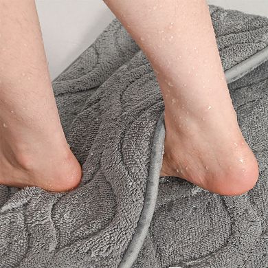 1Pc Quick Dry Bath Mat, Non Slip Absorbent Rug for Shower Floor, Bathroom Decor