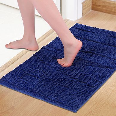 1Pc Letter Bathroom Mat Soft Fluffy Chenille Non Slip Backing Absorbent Toilet Baths Rugs Home