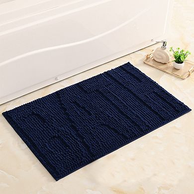 1Pc Letter Bathroom Mat Soft Fluffy Chenille Non Slip Backing Absorbent Toilet Baths Rugs Home