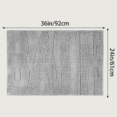 1Pc Letter Bathroom Mat Soft Fluffy Chenille Non Slip Backing Absorbent Toilet Baths Rugs Home