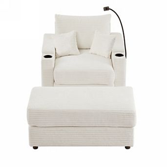 Merax 41.7" Modern Style Single Couch with Storage Ottoman