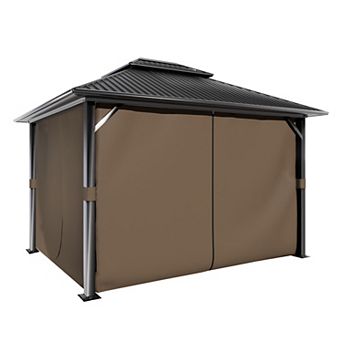 Aoodor Gazebo Replacement Curtain, 4-Privacy Panel Water-Resistant Gazebo Sidewalls(Curtains Only)