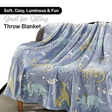 Glow in The Dark Throw Blanket Soft Polyester, Luminous Design for Cozy Nights