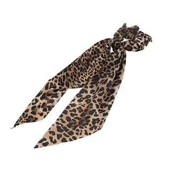 Leopard Tie Triangle Ribbon Scrunchies 1 pc