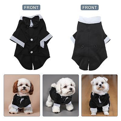 Dog Tuxedo, Stylish Pet Formal Attire with Bow Tie, Dog Wedding Outfit, Dog  Shirt Puppy Clothes