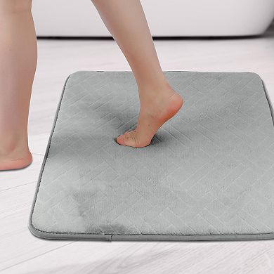 1Pc Geometric Pattern Bathroom Mat Soft Memory Foam Absorbent Non-Slip Bath Rugs