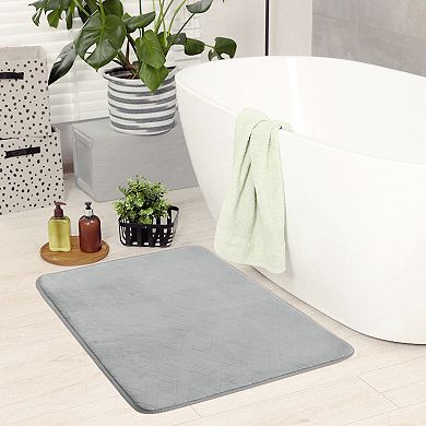 1Pc Geometric Pattern Bathroom Mat Soft Memory Foam Absorbent Non-Slip Bath Rugs