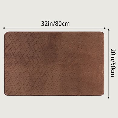 1Pc Geometric Pattern Bathroom Mat Soft Memory Foam Absorbent Non-Slip Bath Rugs