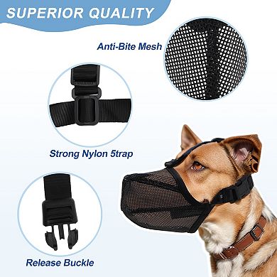 Dog Muzzle, Breathable Puppy Mesh Muzzle, Muzzle for Medium Dog, Anti Bite Chewing Muzzle