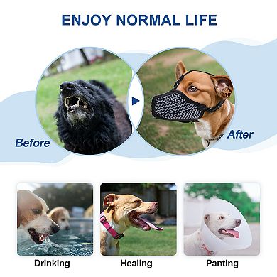 Dog Muzzle, Breathable Puppy Mesh Muzzle, Muzzle for Small Dogs, Anti Bite Chewing Muzzle