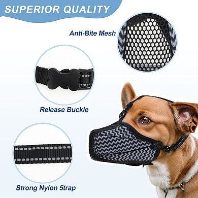 Dog Muzzle, Breathable Puppy Mesh Muzzle, Muzzle for Small Dogs, Anti Bite Chewing Muzzle