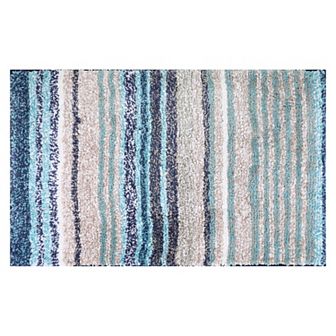 1 pc Striped Bathroom Mat Soft Absorbent Non-Slip Backing Quick Dry Bath Rugs 20" x 32"