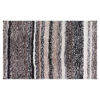 1 pc Striped Bathroom Mat Soft Absorbent Non-Slip Backing Quick Dry Bath Rugs 20" x 32"