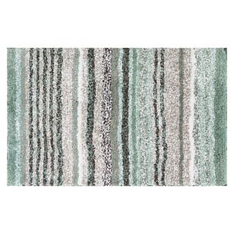 1 pc Striped Bathroom Mat Soft Absorbent Non-Slip Backing Quick Dry Bath Rugs 20" x 32"