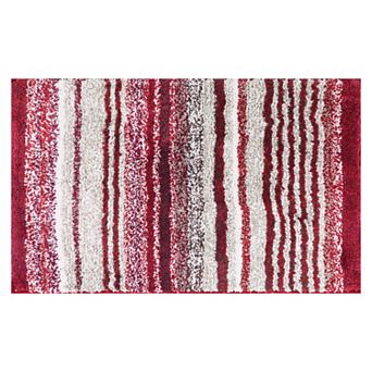 1 pc Striped Bathroom Mat Soft Absorbent Non-Slip Backing Quick Dry Bath Rugs 20" x 32"