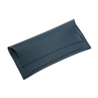 Double Faux Leather Eyeglasses Case Eyeglasses Storage Navy Blue 1 pc