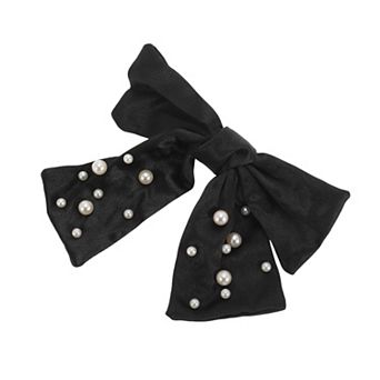 Bow Faux Pearls Ribbon Hair Clips 1 pc