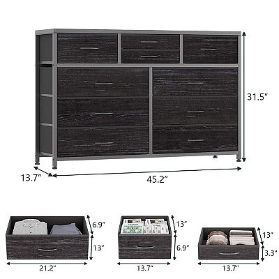 blue dress for baby girl Sullivan 10 Drawer Dresser in Saddle Tan Color: Brushed Black Acacia Solid main image 0