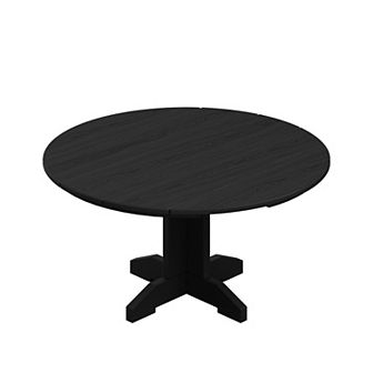 Patio Outdoor HDPE Round Coffee Table, X-shaped Leg （Not Include Chairs)