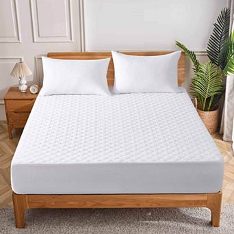 Unikome Waterproof Four Leaf Clover Quilted Mattress Protector Down Alternative Bed Pad Cover
